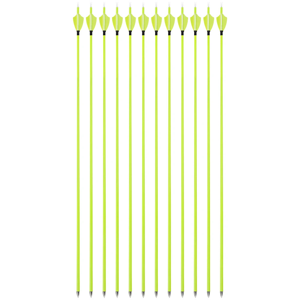 Mixed Carbon Arrows 12pcs 30/31 Inch Spine1500 ID4.2mm with 2 Inch Vanes for Compound Recurve Longbow Outdoor Practice Hunting Shootingl
