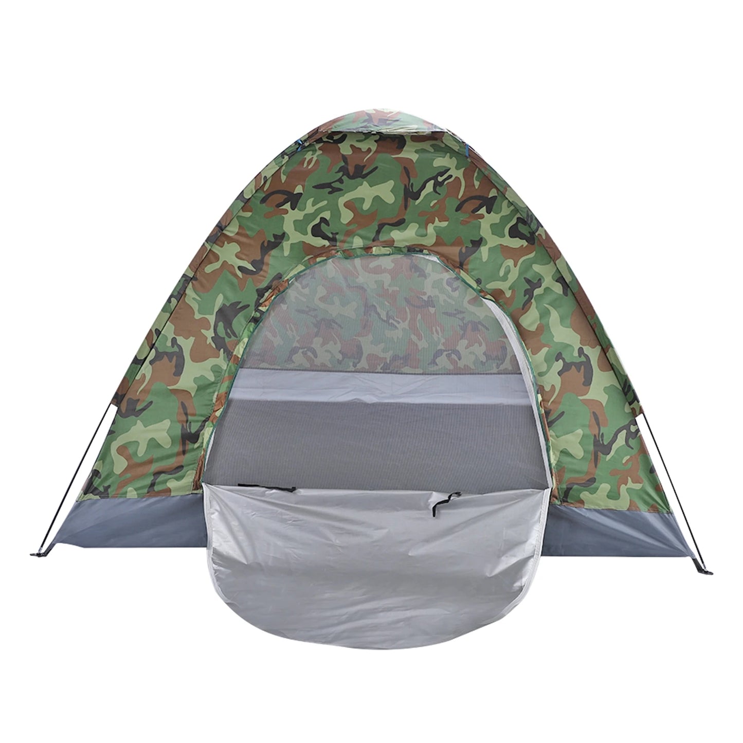 3 4 Person Camping Dome Tent Waterproof UV Proof 180T Silver Coated Polyester Fiberglass Poles Portable Bag Outdoor Camouflage
