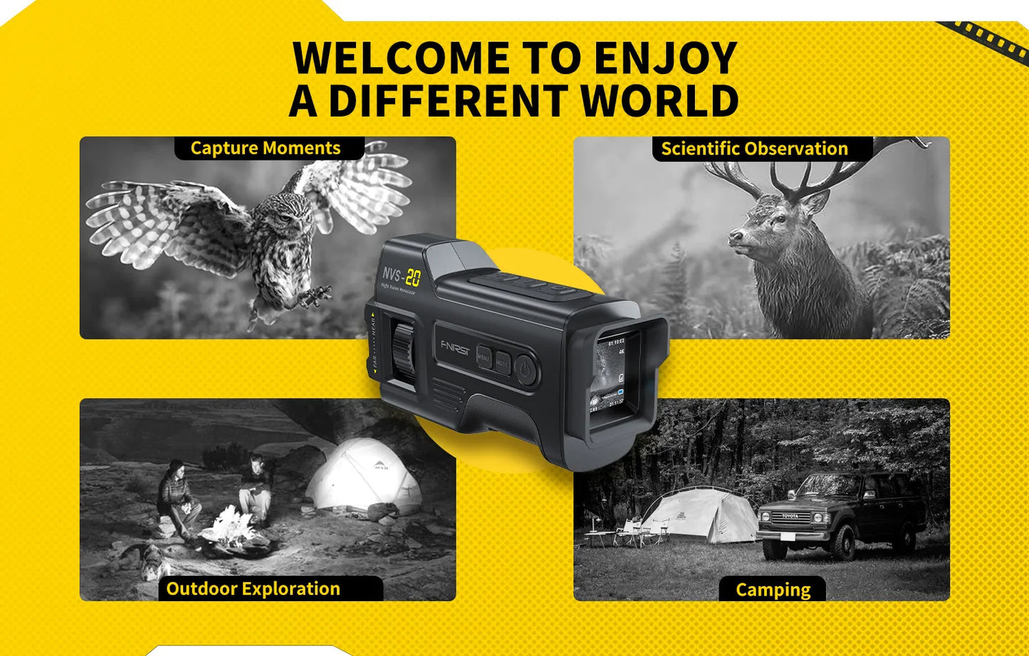 Telescope NVS-20 4K HD Monocular Night Vision Goggles 6X Digital Zoom 300m Hunting Camping Scope Day and Night Dual Use