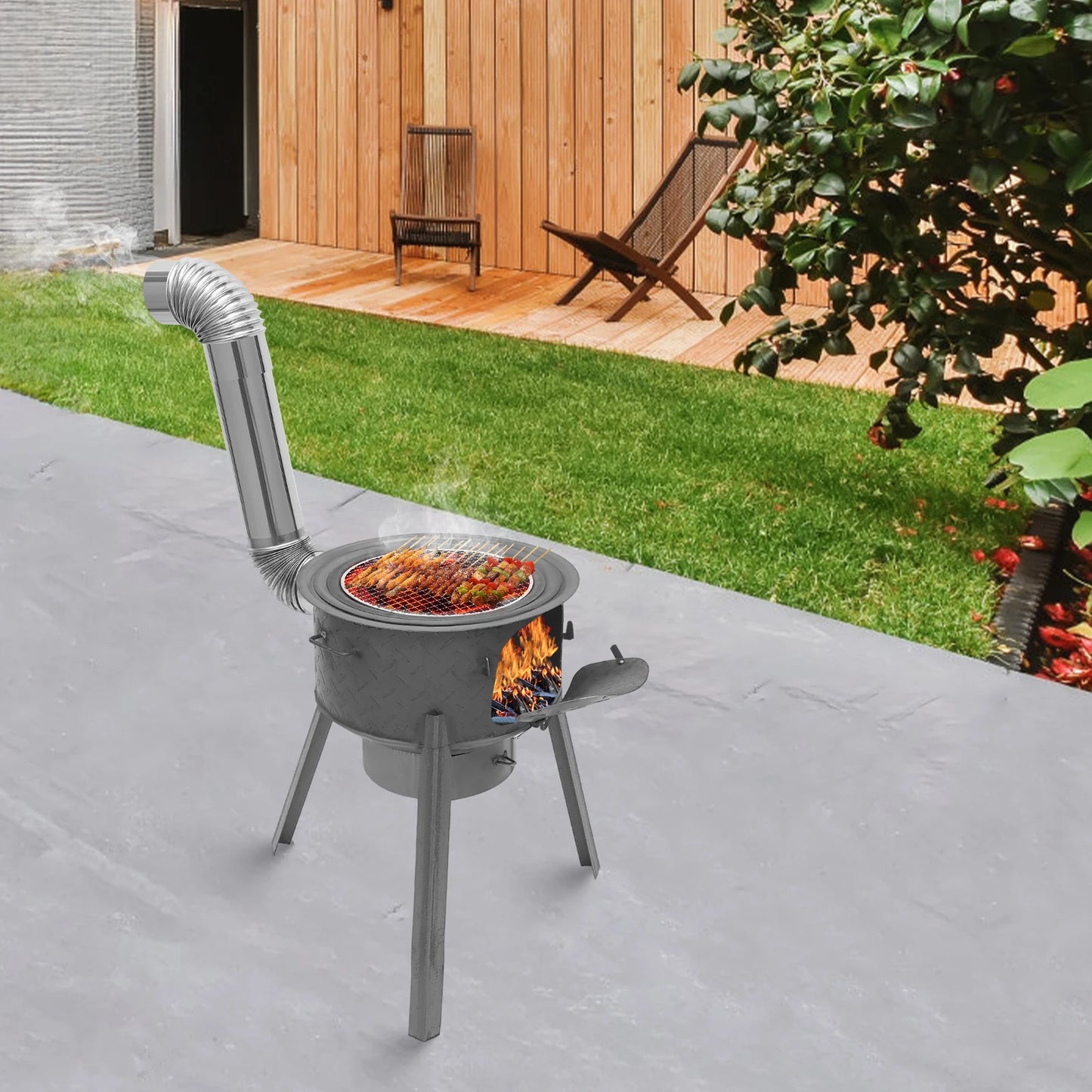 NEW Portable Camping Wood Stove, Indoor Outdoor Multifunction Wood Burning Stove,for heating,barbecuing, frying, deep-frying