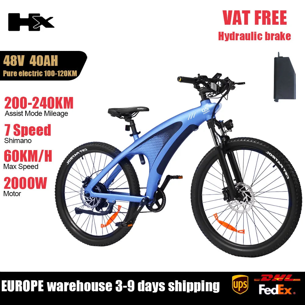 Q5 Ebike 2000W Torque Sensor Adults Electric Bike 85Nm 57KM/H Electric Bicycle 27.5“ Removable Battery Electric Mountain Bike
