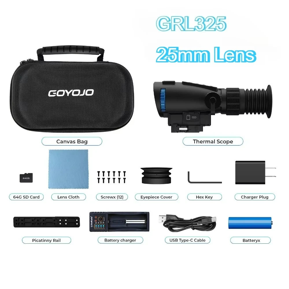GOYOJO GRL335 384 Thermal lmaging Scopes Sensor 384*288px 25mm 35mm Lens Hunting Camera WiFi RAV Video GRL325