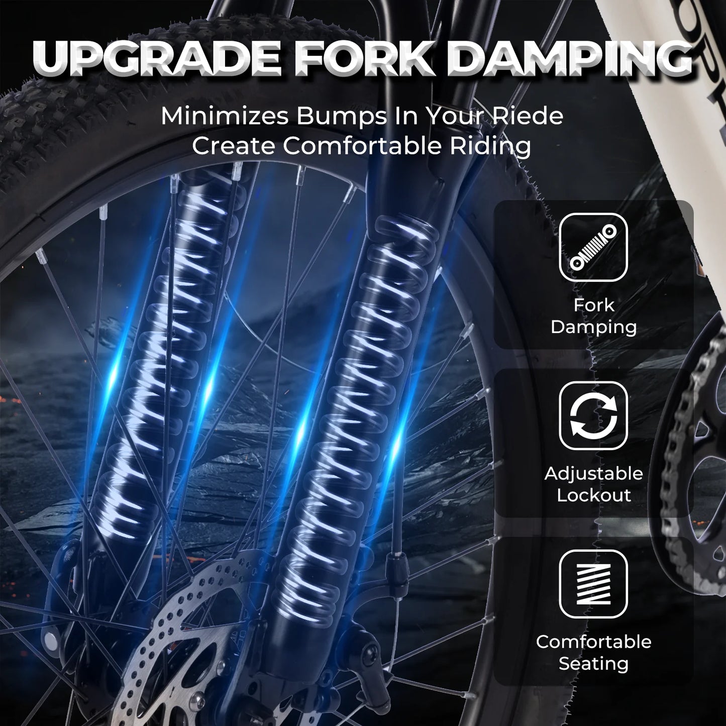 【1 Year Warranty】 Electric Bike,26" Fat Tire Ebike for Adults,350W Peak,Electric Mountain Bike,19.9mph,E bike UL2849