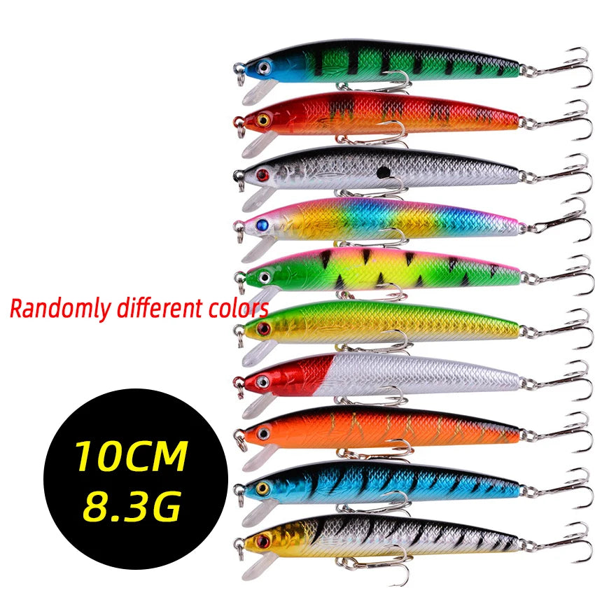 3/5/8PCS Random Fishing Lure Set Fishing Wobble Set Mini Crank Fishing Lure Artificial Bait Kit Minnow Fishing Accessories