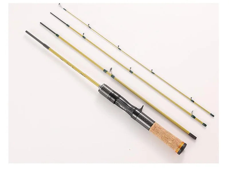 Silent Stream Spining Baitcasting Fishing Rod Carbon Fiber UL Power 1.53/1.65M Spinning Casting Lure Rods 4 Sections