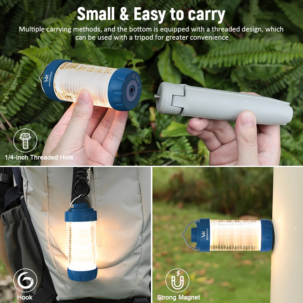 CL01 Mini RGB 360° Flashlight 550 Lumens 21700 Rechargeable LED Flashlight Camping Light Power Bank Waterproof