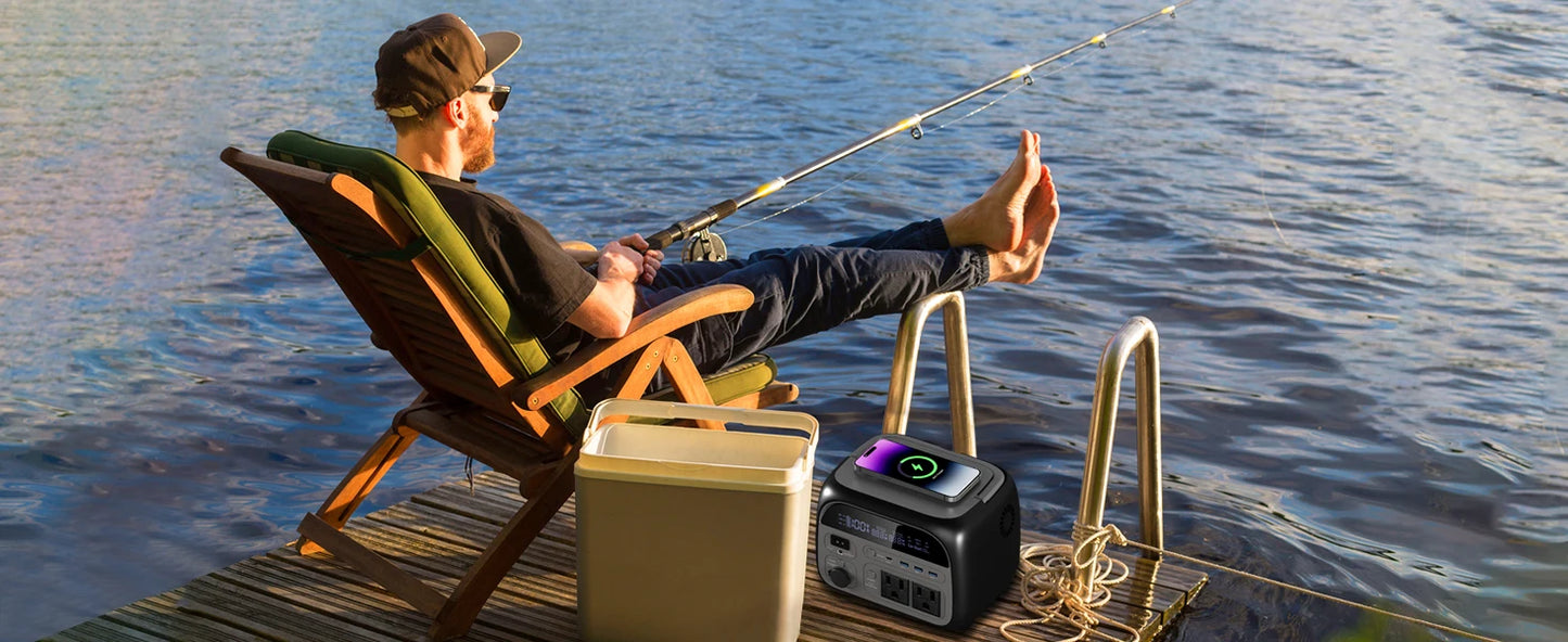 500W Portable Power Station 345.6Wh Solar Generator LiFePo4 Batteries AC 220V Energy Storage Supply Camping 2PCS AP400