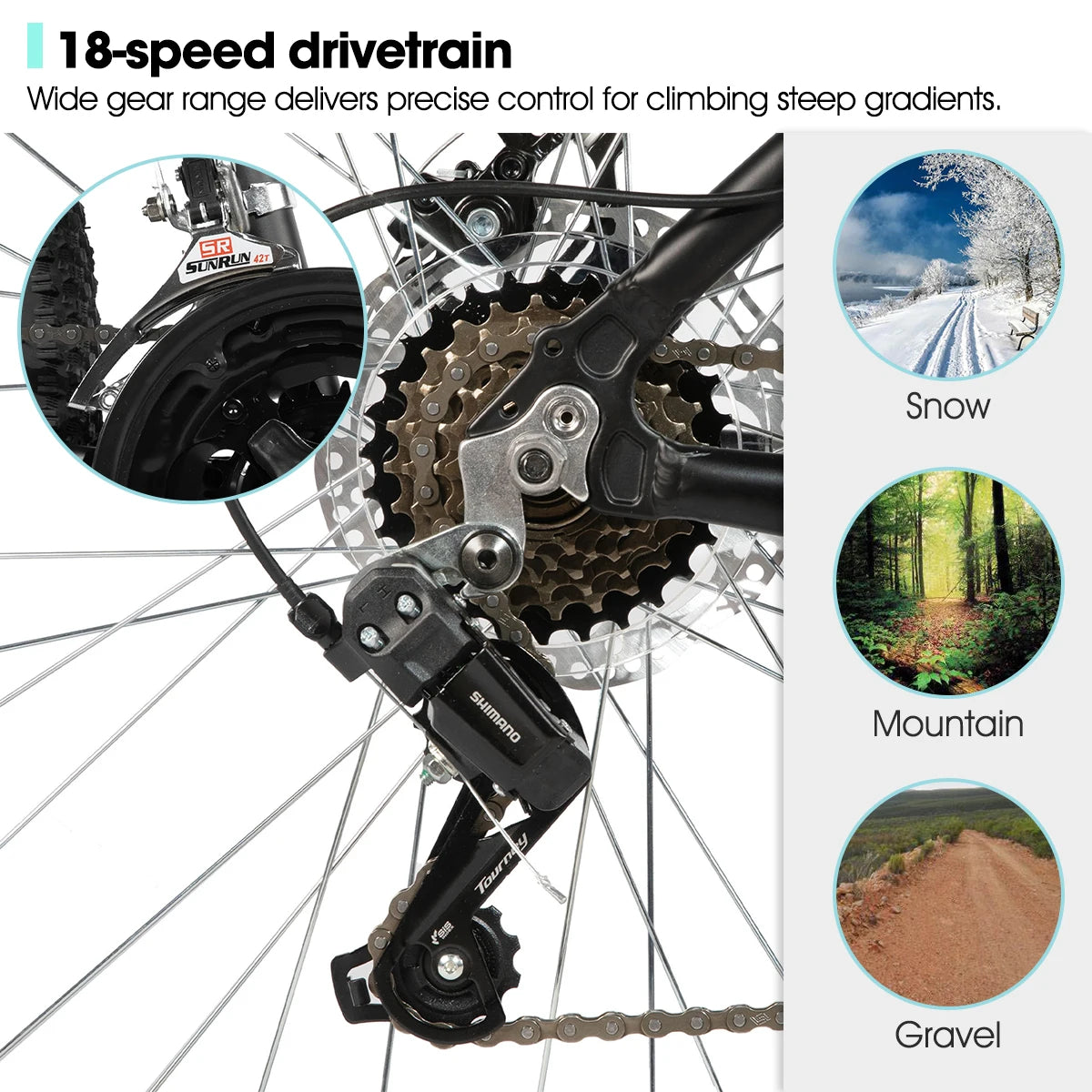 27.5 Inch Men Student Aluminum Alloy Mountain Bike, 18 Speed Bike With Front And Rear Disc Brakes, Suspension Fork