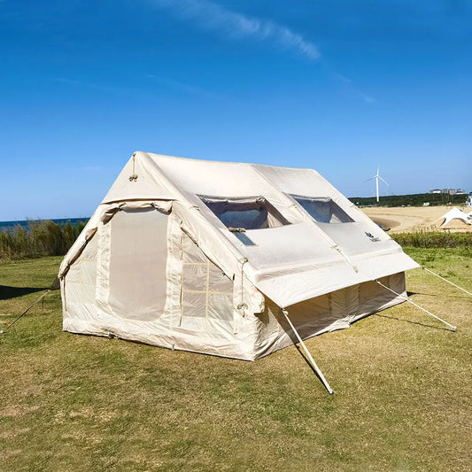 Camping Inflatable Tent for Family, PVC Skylight Air Tube, Camp Base Tents, 12 Square Meters, Large Space, 6-8 Person