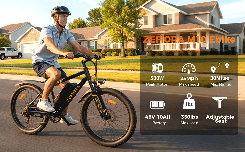 Classic Mountain Ebike, UL2849 Safety Certified, Adjustable Seat & Front Brake,Factory Original, Free US Local Warehouse Shipping