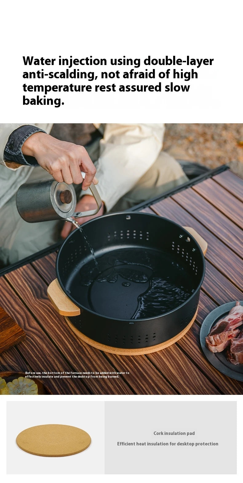 Outdoor Tabletop Barbecue Stove High Temperature Resistant Charcoal Pot Split Storage Camping Gear Picnic BBQ Stove