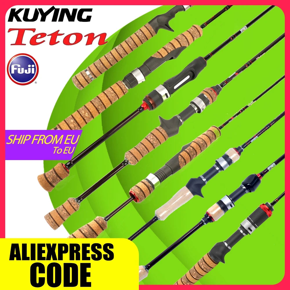 TETON L UL SUL 5'2" 6' 6'3" 6'4"6'2" 6'6" Fishing Rod Lure Cane Spinning Casting FUJI Carbon 1-4g 0.8-3g 2-10g M-Fast bfs