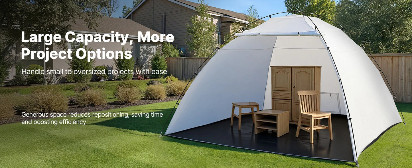 Portable Paint Booth Tent Painting Tent Station Spray Shelter w Built-in Floor Large Space Oxford Spray Painting Tents
