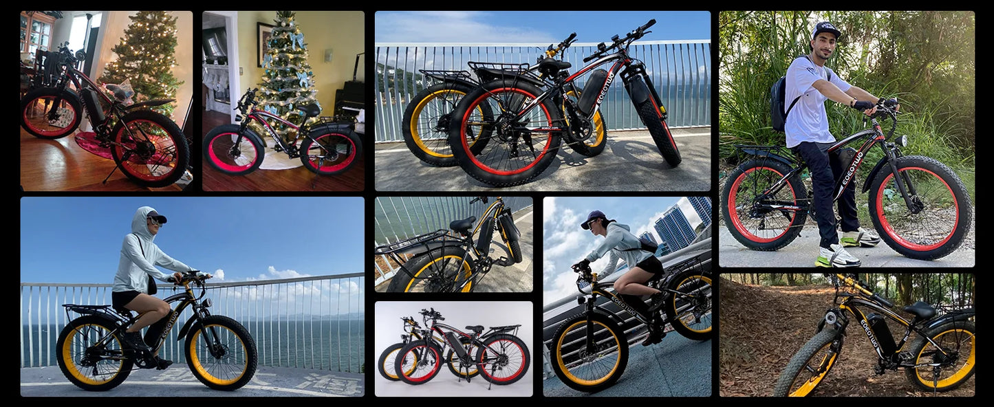 1500W Fat Tire Electric Bike for Adults 26"x4.0 All Terrain Ebike 34MPH Fast Mountain E-Bike 48V Long Range Snow Beach Bicycle