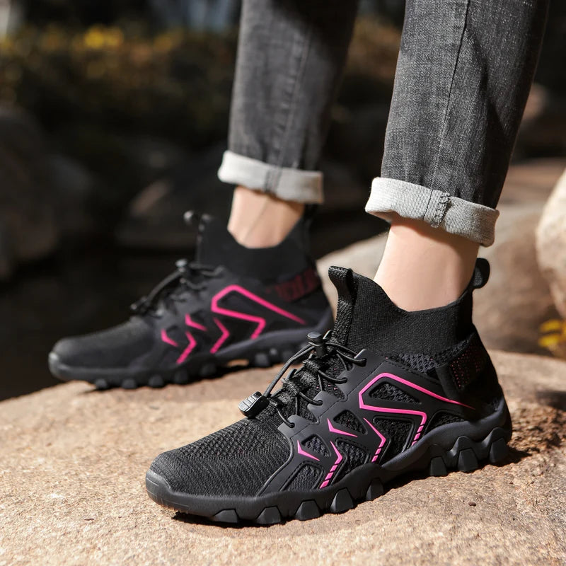 Women Hiking Shoes Outdoor Professional Non-slip Trekking Boots Breathable Lightweight Soft Trail Running Shoes 35-42