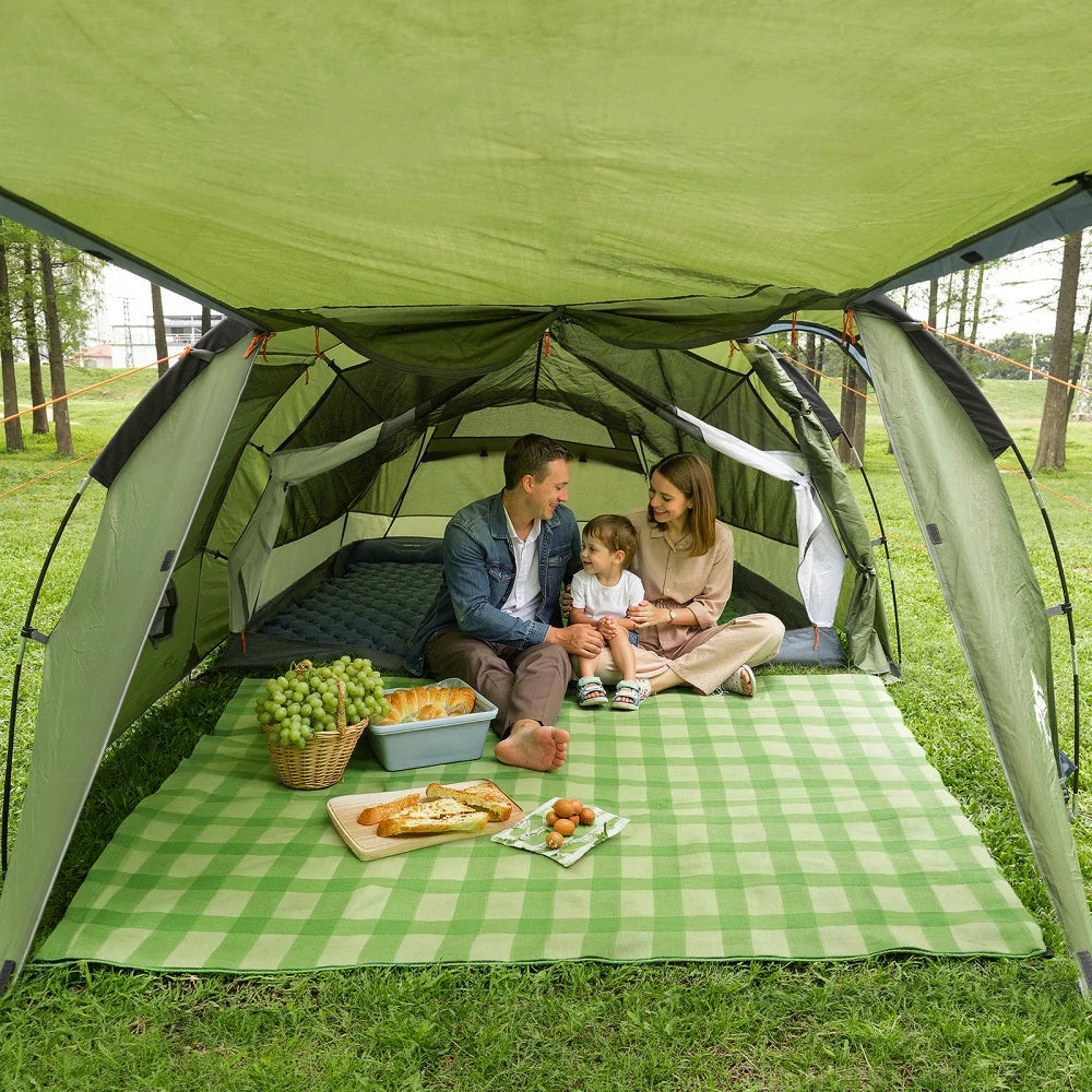 4 Person Tent with Porch: Portable Family Camping Tent Waterproof Tunnel Tents for Camping Outdoor Adventure