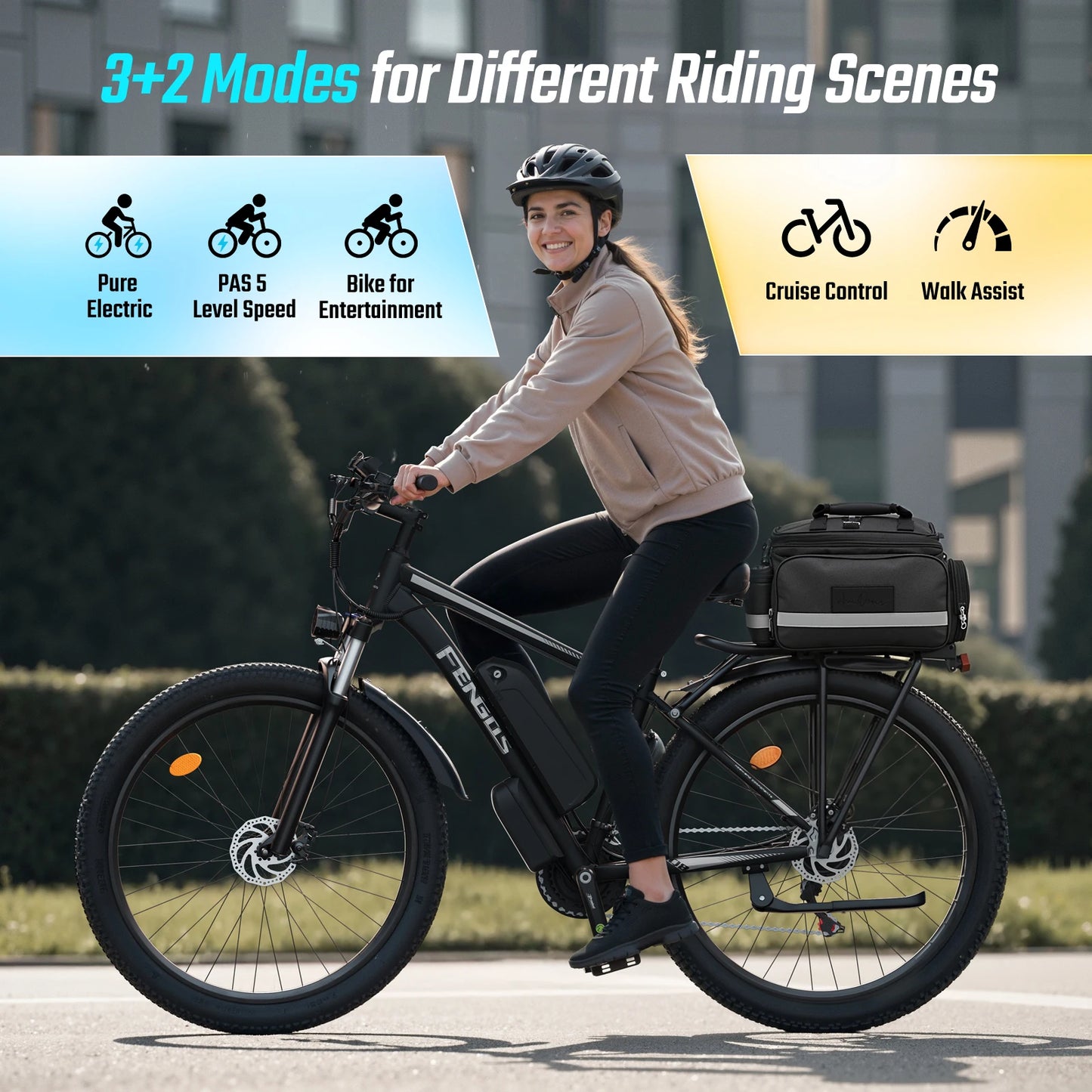 2000W dual motor electric bicycle 48V 840WH 80 mile range 32MPH 27.5-inch all terrain dual disc brake shock absorption