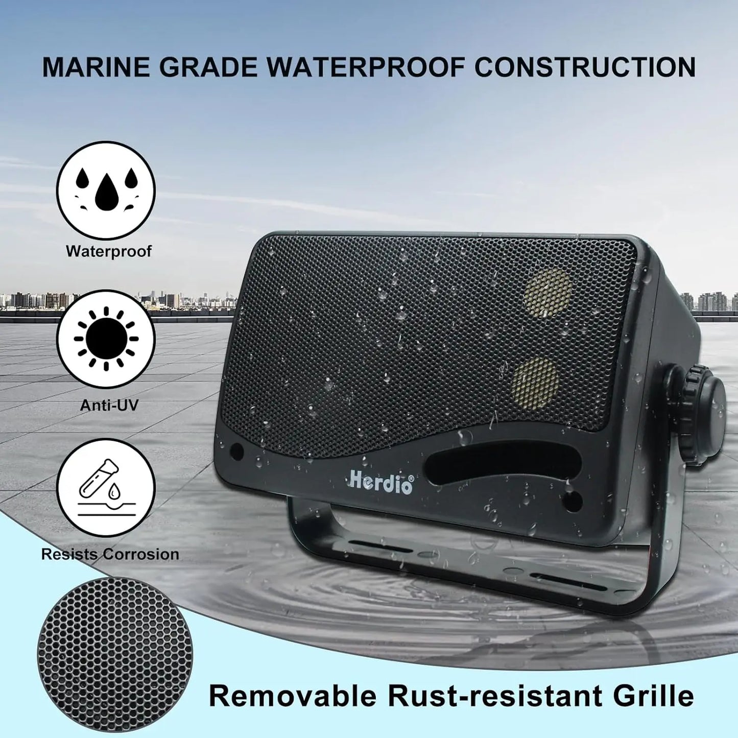 3.5'' 2PCS Passive Outdoor Speakers Wired Waterproof 200W 3 Way Premium Mountable Wall Mount Speakers With Superior Sound