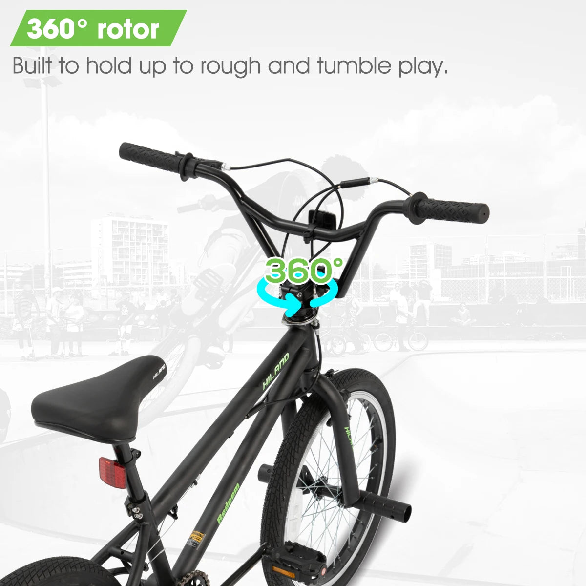 20 inch Freestyle Kids BMX Bike,Beginner-Level to Advanced Riders with 360 Degree Gyro & 4 Pegs, Kids' Bicycles