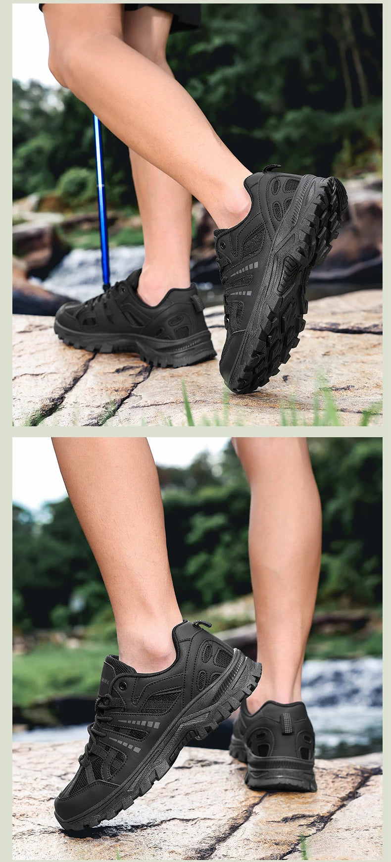 Hiking Shoes Women Shock-absorbing Lace-up Outdoor Low-top Men Shoes Comfortable Flat Breathable Casual Sneakers Men