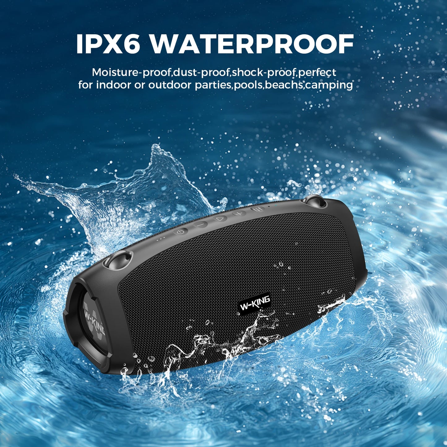 X10MIC Portable Loud Bluetooth Speakers (120W PEAK)70W with Wireless Microphone,  Waterproof Outdoor Wireless Bluetooth