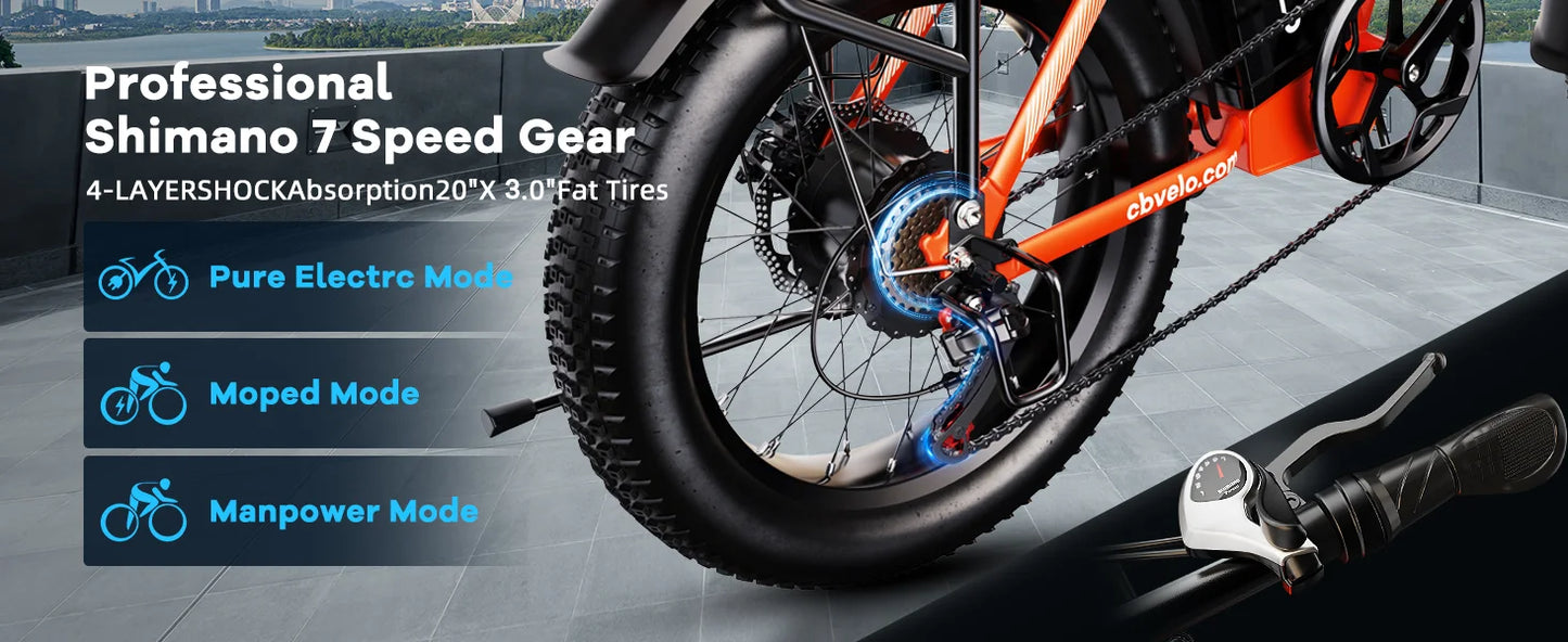 1000W Peak Electric Bike for Adults Foldable 28+MPH 80Miles Removable Battery Fat Tire Off-road E-bike EK4 EK5 Mars700