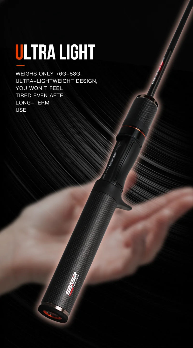 Black Arrow Spining Baitcasting Fishing Rod 4.92FT LureWeight 0.8-10gUL Carbon Fiber FUJI O Guide Rings BFS Two Sections
