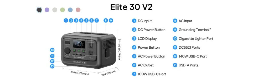 【Renew】 Elite 30 V2 Portable Power Station 288Wh 600W Peak Large Capacity Solar Generator For Outdoor Camping Home Emerge