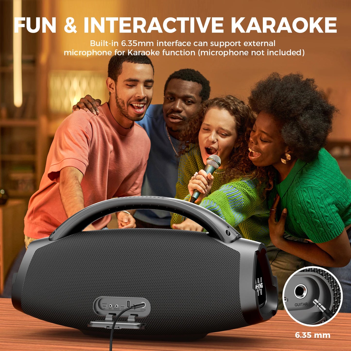 X20 200W RMS Portable Bluetooth Speakers, Massive Bass Party Boombox IPX7 Waterproof Speaker Large, Loud Outdoor Speaker