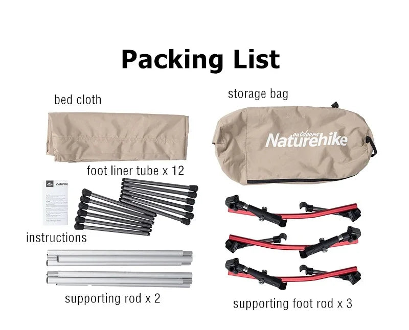 Folding Camping Cot Height Adjustable Ultralight Backpacking Cot Portable Outdoor Travel Camping Bed Tent Bed