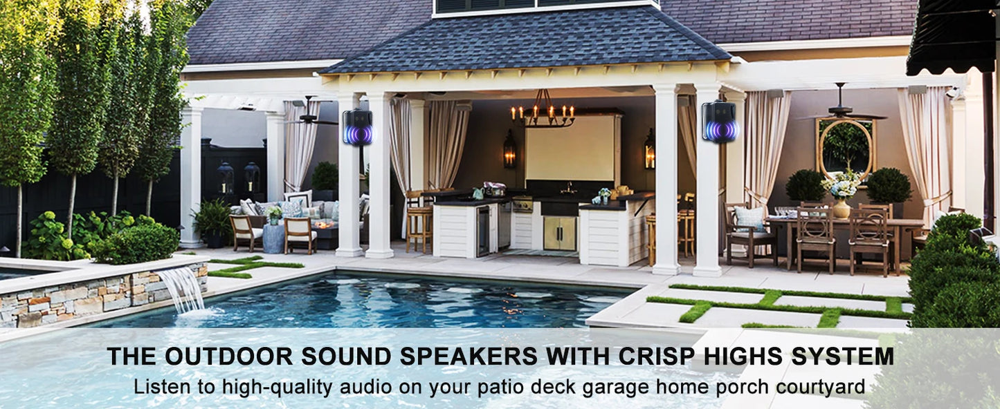 3.5'' 2PCS Passive Outdoor Speakers Wired Waterproof 200W 3 Way Premium Mountable Wall Mount Speakers With Superior Sound