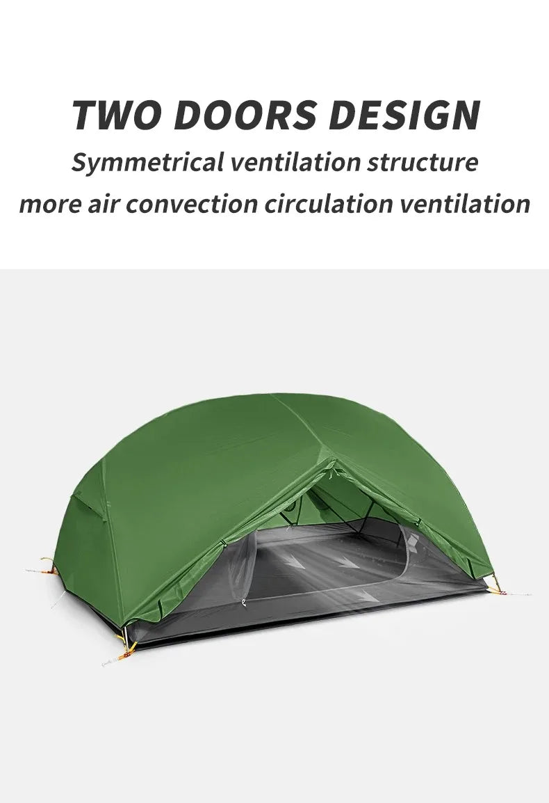 2 Person Backpacking Tent 210T Ultralight Travel Tent Waterproof Hiking Survival Outdoor Camping Tent