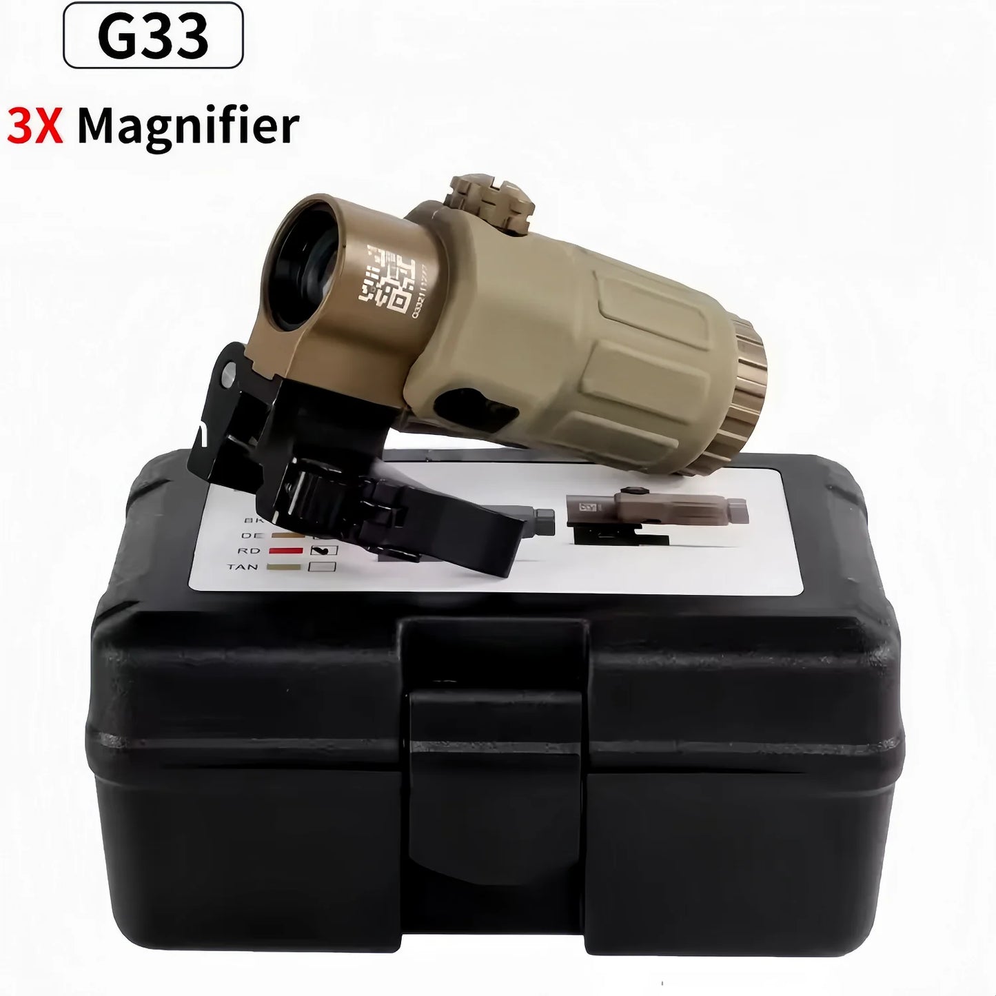 Tactical G33 G43 G45 Sight Fixed 3X 5X Magnifier Scope with Quick Disassembly and Flipping for Airsoft Hunting