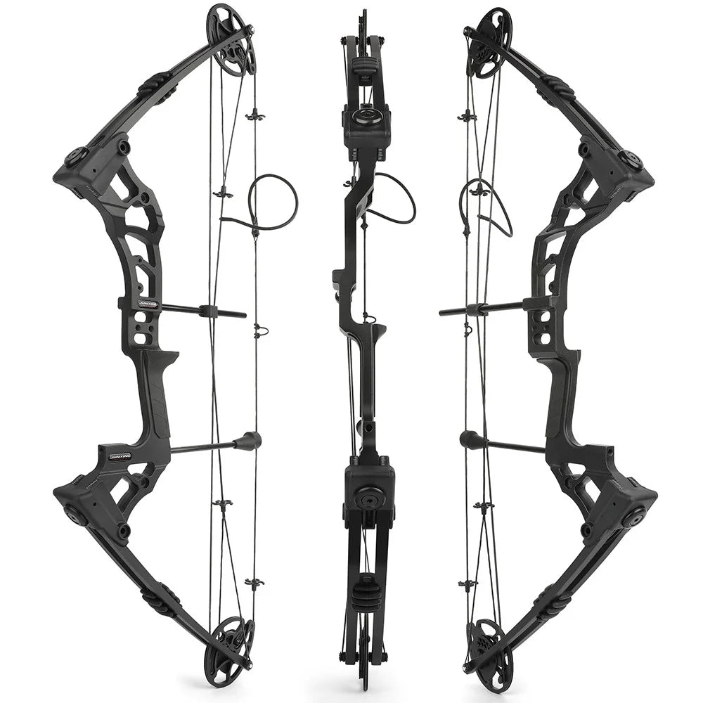 0-70lbs Compound Bow Adjustable 320fps Let Off 80% Right Hand Bow Magnesium Alloy Bow Handle for Outdoor Shooting Hunting Target