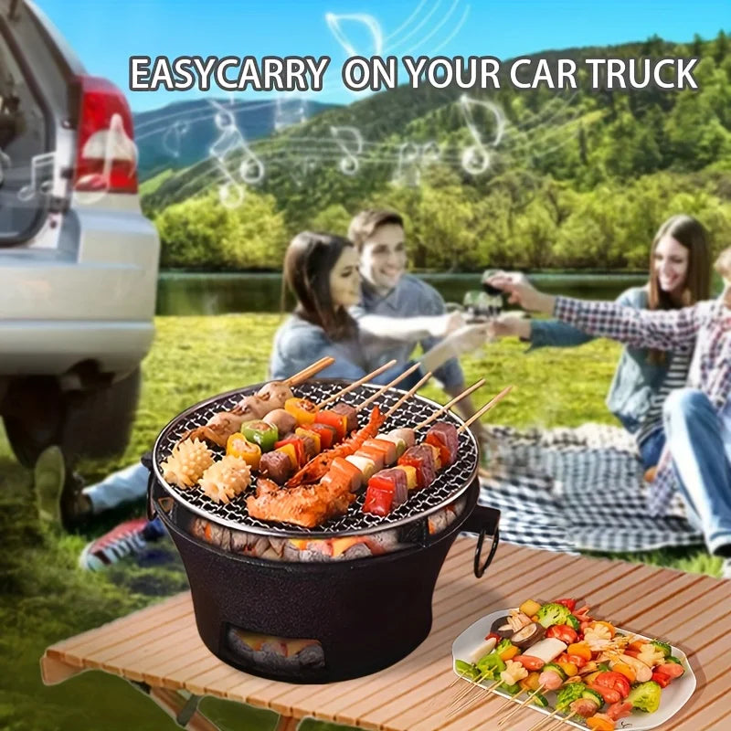 Cast Iron Oven Fireplace Charcoal And Alcohol Stove Barbecue Family Outdoor Picnic Water Tea Boiling Stove Garden Camping