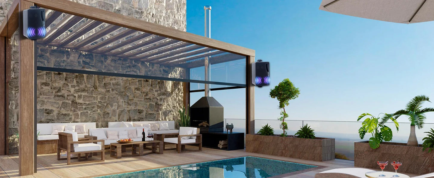 3.5'' 2PCS Passive Outdoor Speakers Wired Waterproof 200W 3 Way Premium Mountable Wall Mount Speakers With Superior Sound
