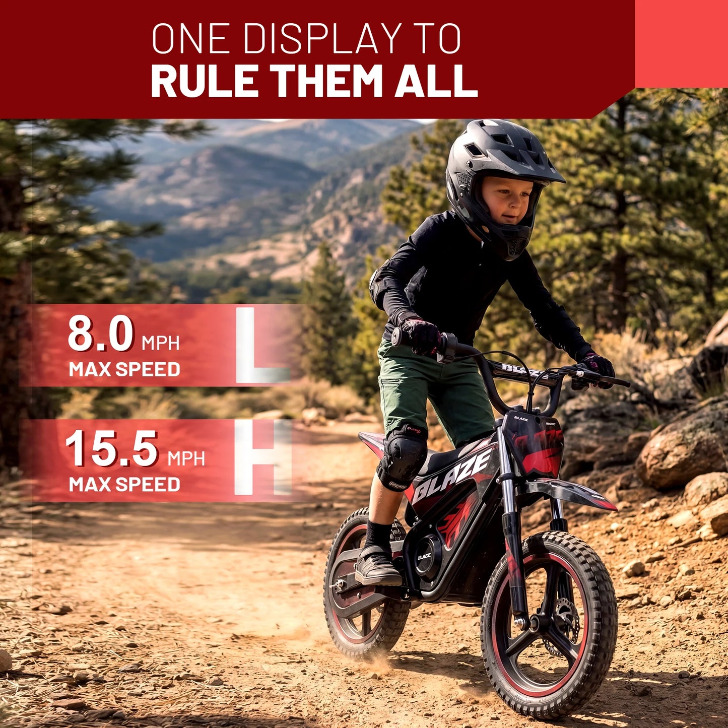 HP01E 36V 350W Electric Dirt Bike for Kids, 2 Speed Modes, Electric Motorcycle Up to 15.5 MPH & 9.5 Miles Long-Range.