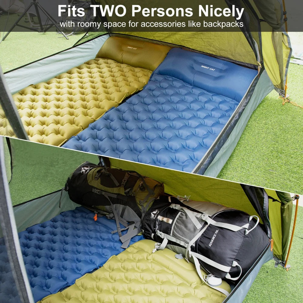 Backpacking Tent 2 Person Lightweight Camping Tent with Foldable Pole, Lightweight Fast Setup Double Layers Waterproof Ultralight Tent Compact 7x4.4ft - Two Doors
