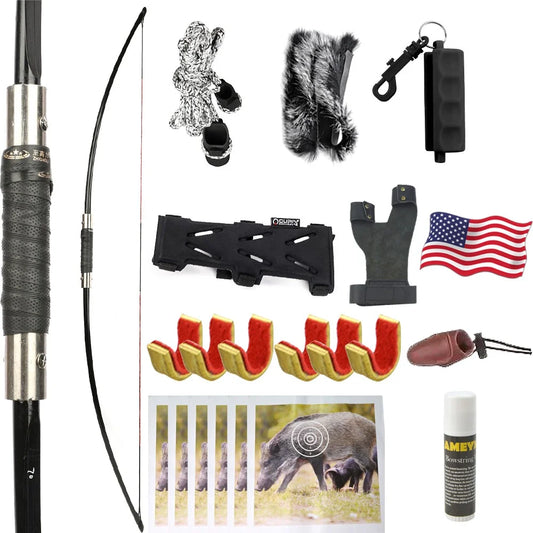 Takedown English Longbow 64.5" RH/LH Compatible 60/65/70lbs Draw Weight with Complete Arrow Set for Adults Archery Hunting Shooting Target Practice Outdoor Portable Traditional Bow Accessories