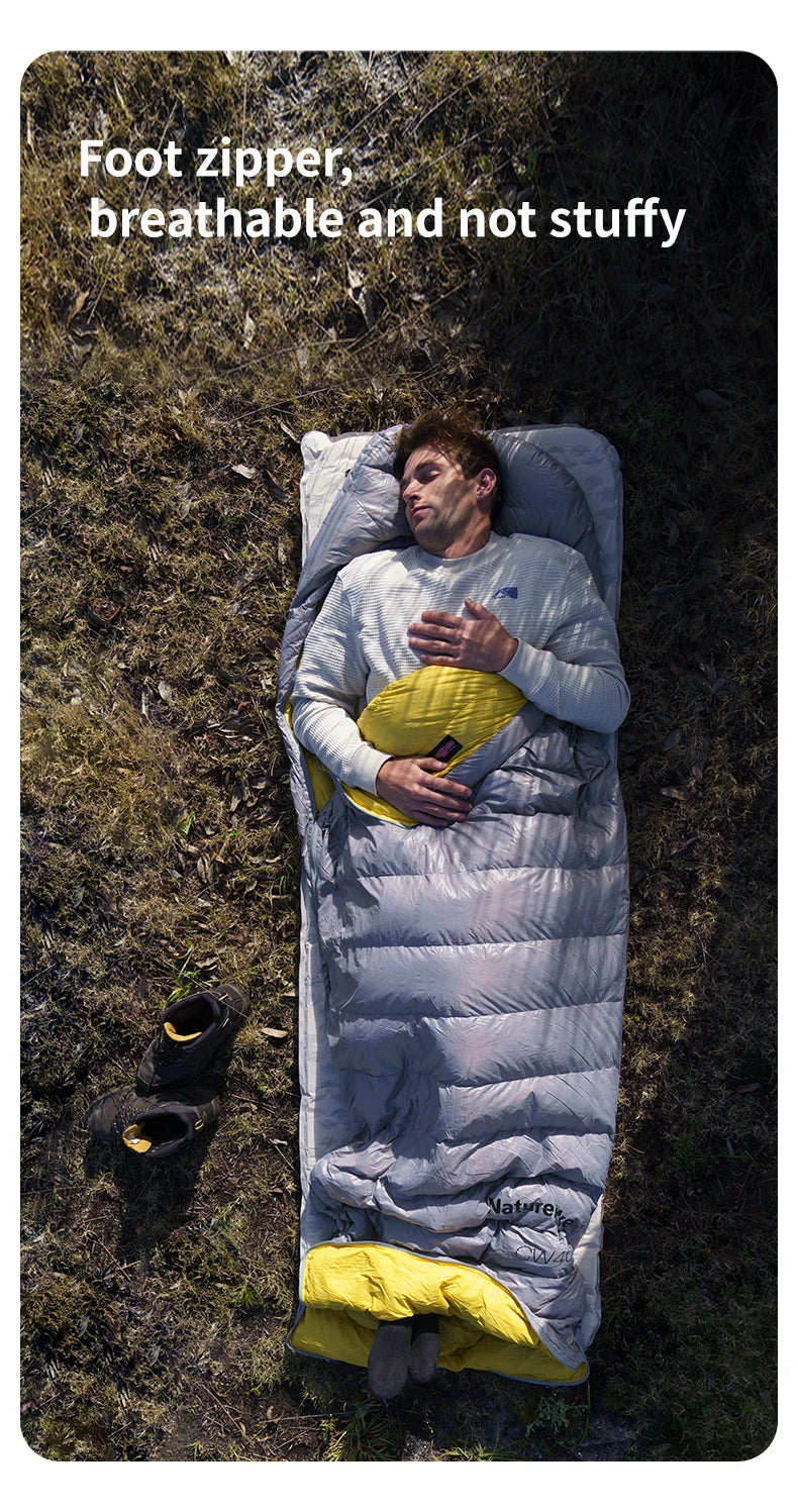 CW700 Sleeping Bag Ultralight Down Sleeping Bag for Adults Outdoor Winter Warm 650FP Duck Down Envelope Sleeping Bag