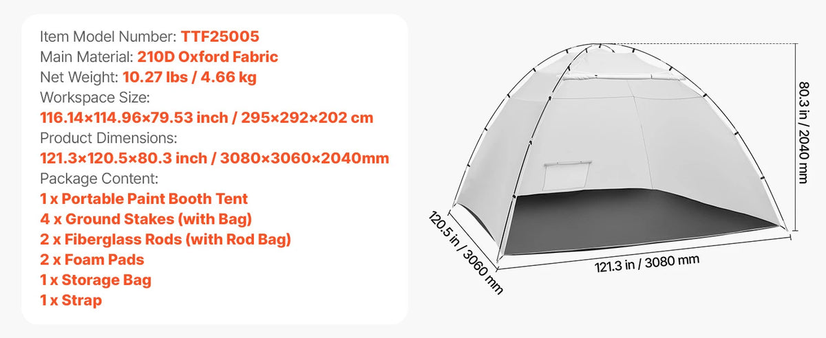 Portable Paint Booth Tent Painting Tent Station Spray Shelter w Built-in Floor Large Space Oxford Spray Painting Tents