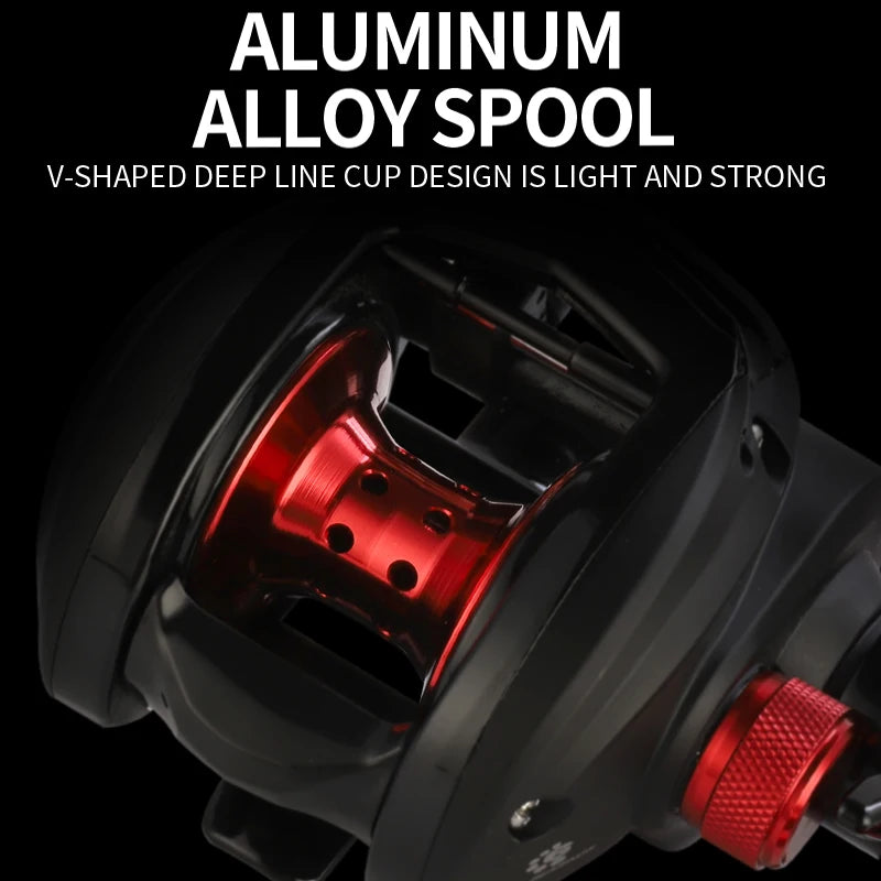 Baitcasting Reel 18LB Max Drag 7.1:1 High Gear Ratio 5+1BB Smooth Bearings  Baitcaster Fishing Reels for Freshwater Saltwater