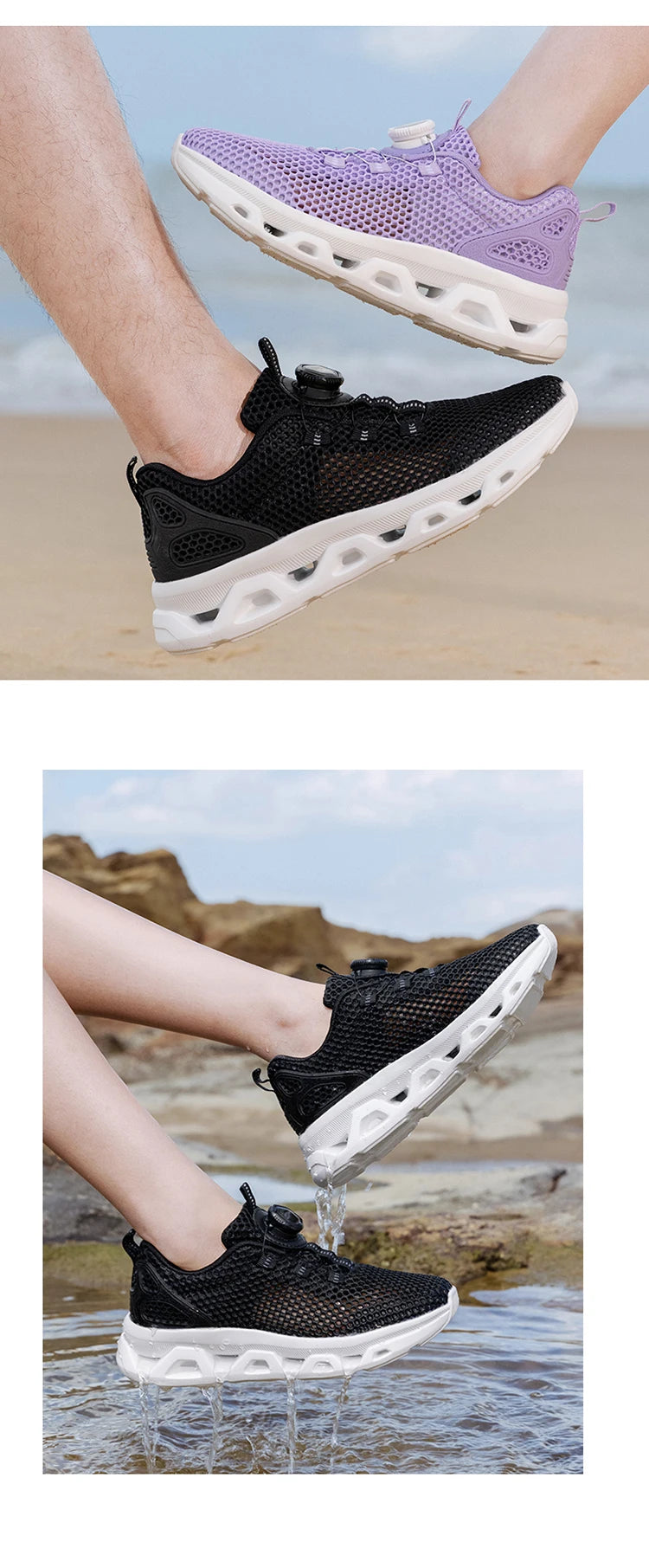 Summer Ladies Mesh Breathable Hiking Shoes Wading Upstream Shoes Women's Lightweight and Comfortable Outdoor Leisure Hiking Shoe