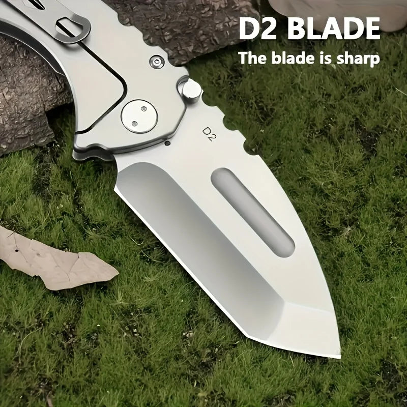 Folding tactical knife, sharp stainless steel blade, lightweight metal handle suitable for camping, hunting, emergency rescue