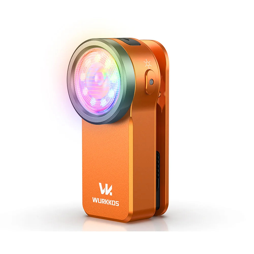 HD03 Clip Light 680LM USB C Rechargeable Pocket Flashlight Mini Spotlight/Flooglight Portable EDC RGB Torch with Magnet