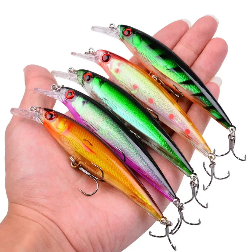 3/5/8PCS Random Fishing Lure Set Fishing Wobble Set Mini Crank Fishing Lure Artificial Bait Kit Minnow Fishing Accessories