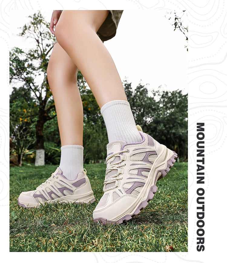 Woman Outdoor Hiking Sneakers Summer Breathable Non-slip Mesh Trail Shoes Wear-resistant  Trekking Footwear for Camping Climbing