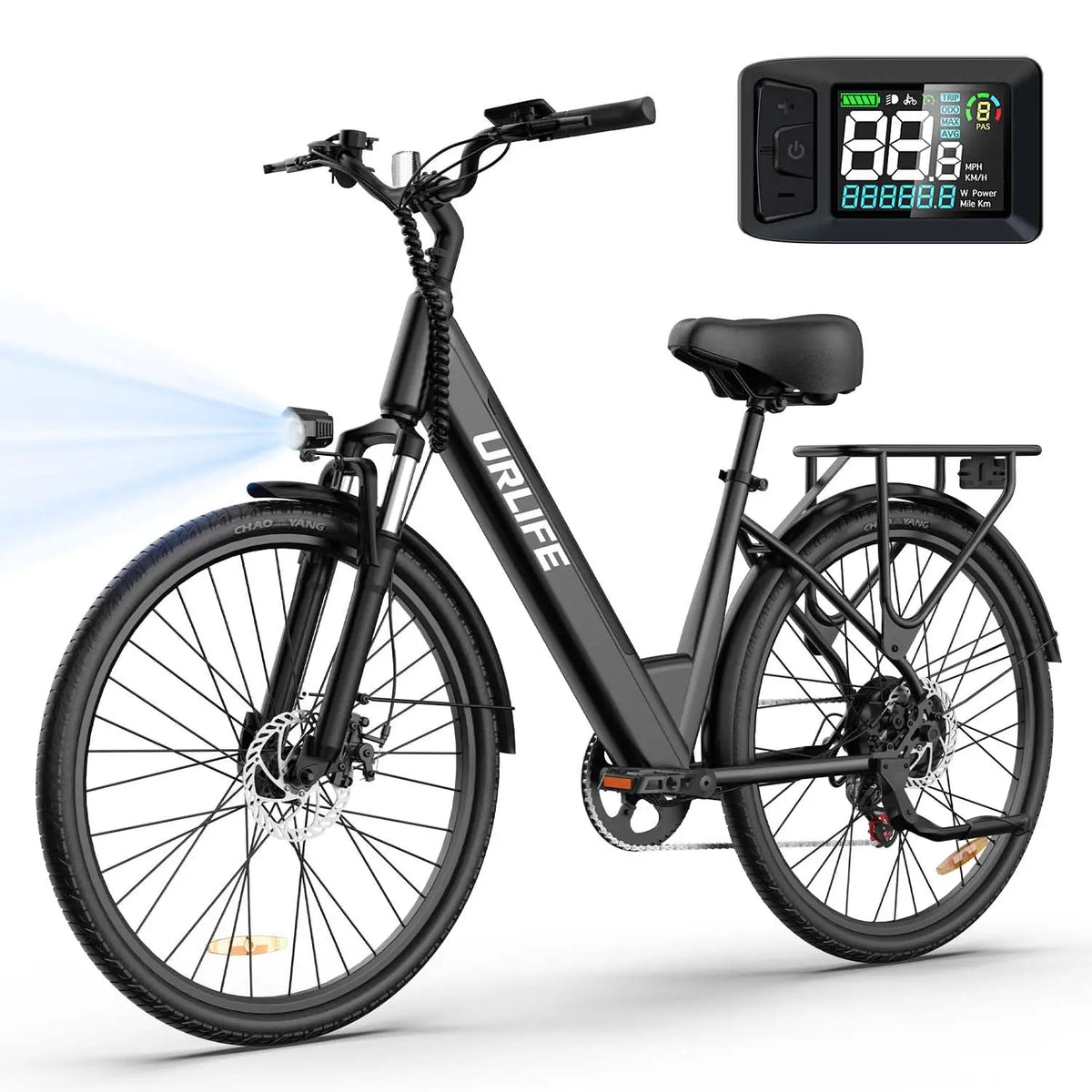 E26 E-Bike 26x2 Inch Tires 48V 10.4Ah Removable Battery LCD Display 7-Speed Hydraulic Disc Brake Adult City Electric Bicycle