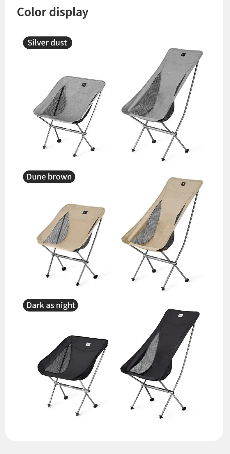 Ultralight Folding Chair L04 150kg Load Capacity for Fishing Picnic Outdoor Hiking Moon Chair Portable Relax Chair