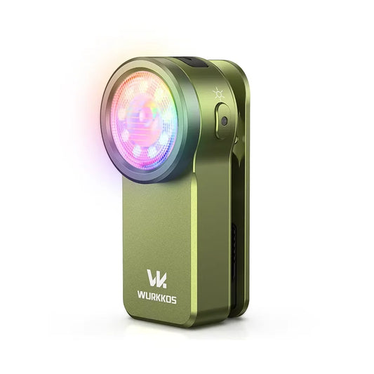 HD03 680LM Mini Clip Light USB Rechargeable Pocket Flashlight Spotlight/Floodlight Portable RGB Torch with Magnet